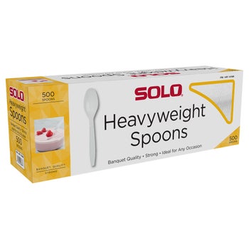 Solo Heavyweight Plastic Spoon White