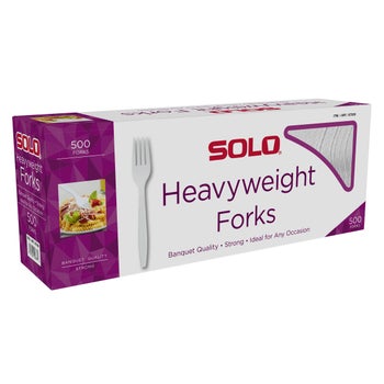 Solo Heavyweight Plastic Fork White