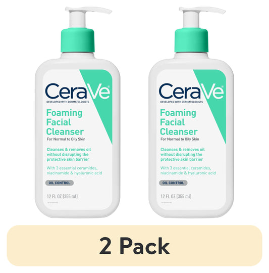 CeraVe Foaming Facial Cleanser, Normal to Oily Skin (2-Pack)