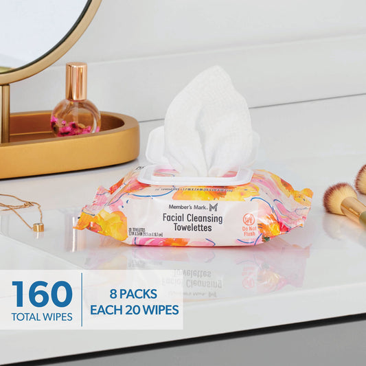 Member's Mark Makeup Remover Facial Cleansing Towelettes (8-Pack)