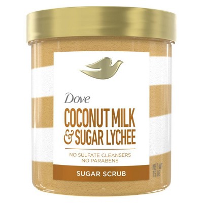 Dove Beauty Body Sugar Scrub, Coconut Milk & Sugar Lychee