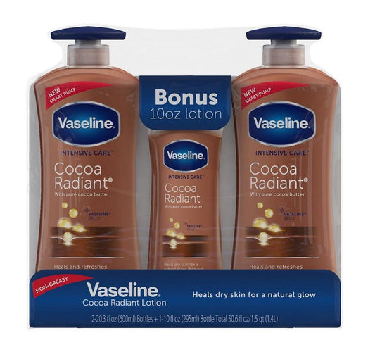 Vaseline Intensive Repair Cocoa Radiant Body Lotion, 2-Pack